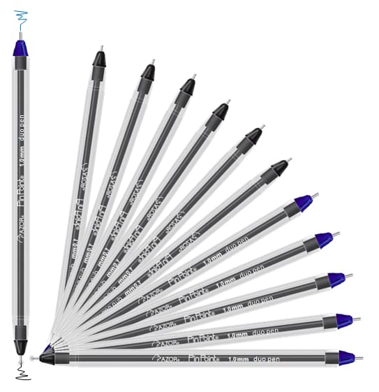 Amazon.com : AZOR Pin Point Double Ended Black and Blue Fine Pens